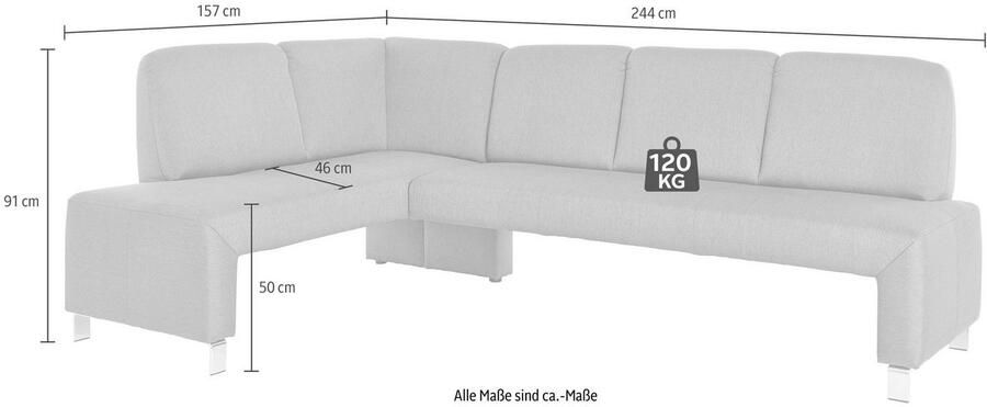 Exxpo sofa fashion Hoekbank Intenso veel bekledingsstoffen Cord leer structuur 244 157 cm (B D) - Foto 2