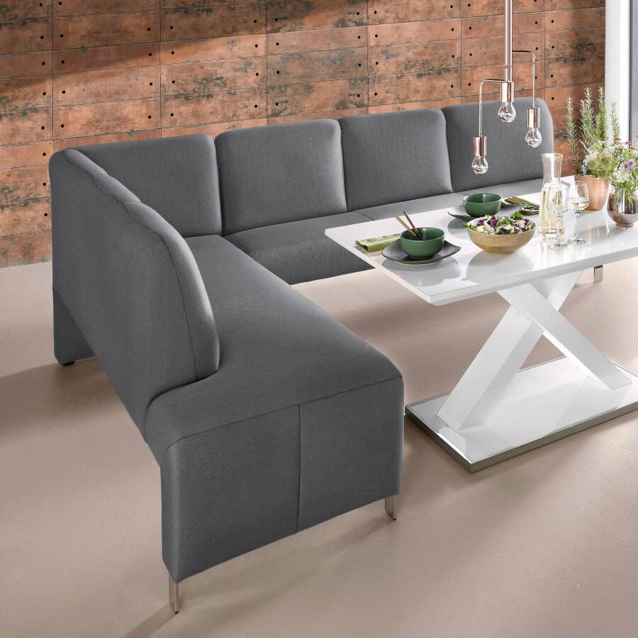 Exxpo sofa fashion Hoekbank Intenso modern keuze uit leer of textiel 264 197 cm (B D) hoge bodemvrijheid vrij in de ruimte te plaatsen hoog zitcomfort - Foto 4