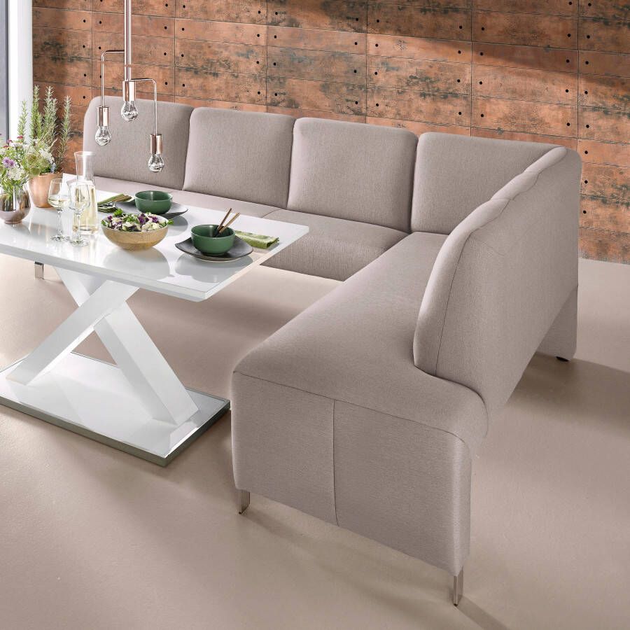 Exxpo sofa fashion Hoekbank Intenso modern keuze uit leer of textiel 264 197 cm (B D) hoge bodemvrijheid vrij in de ruimte te plaatsen hoog zitcomfort - Foto 4