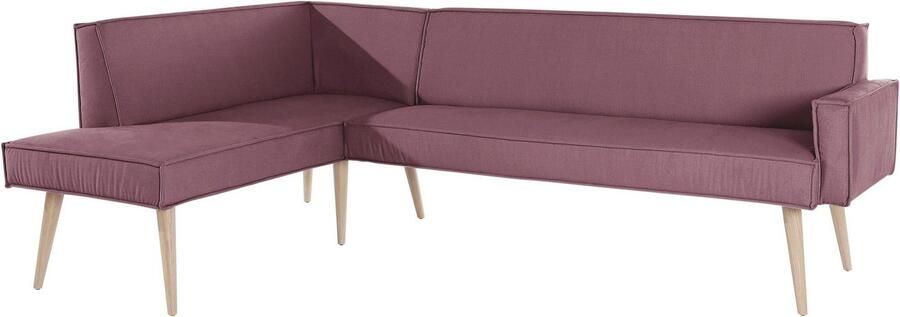 Exxpo sofa fashion Hoekbank Lungo moderne paspelnaad comfortabel en elegant hoge houten voet - Foto 4