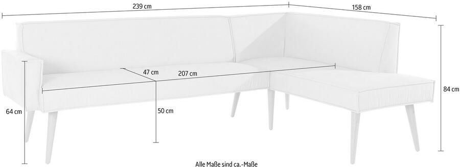 Exxpo sofa fashion Hoekbank Lungo moderne paspelnaad comfortabel en elegant hoge houten voet - Foto 3
