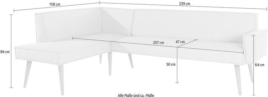 Exxpo sofa fashion Hoekbank Lungo moderne paspelnaad comfortabel en elegant hoge houten voet - Foto 3