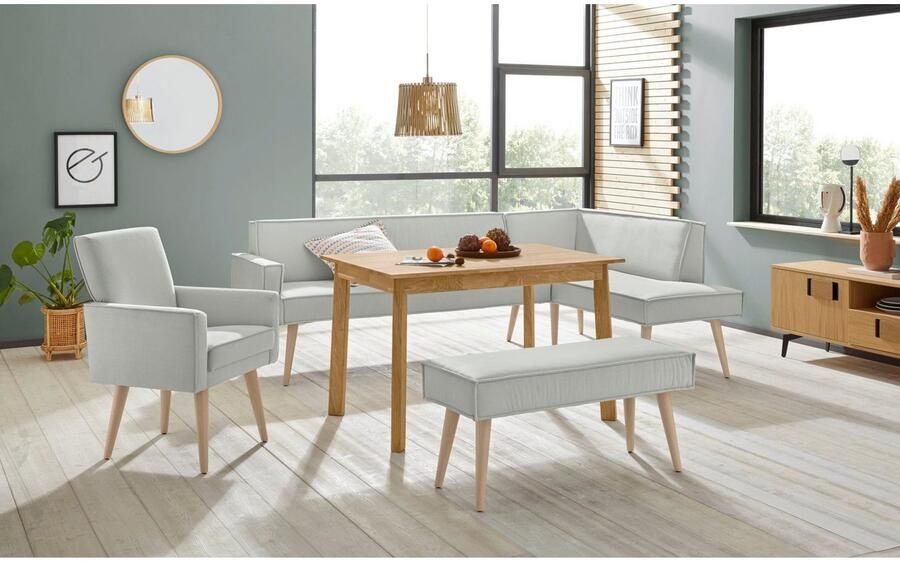 Exxpo sofa fashion Hoekbank Lungo moderne paspelnaad comfortabel en elegant hoge houten voet - Foto 2