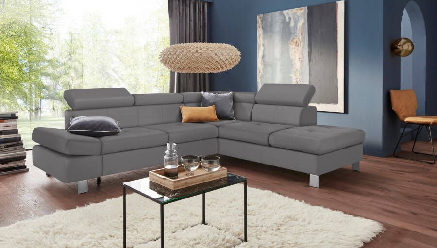 Exxpo sofa fashion Hoekbank met verstelbare hoofdsteun resp. rugleuning naar keuze met slaapfunctie