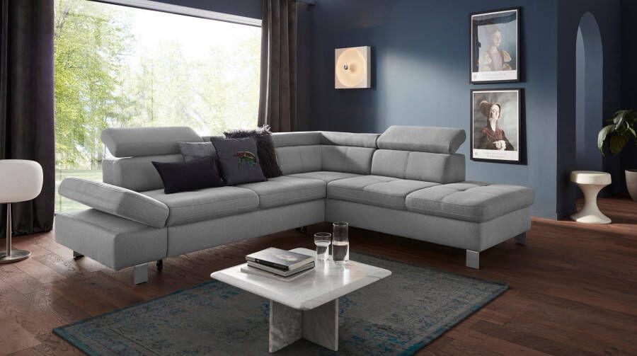 Exxpo sofa fashion Hoekbank Fiji L-vorm met verstelbare hoofdsteun resp. rugleuning naar keuze met slaapfunctie