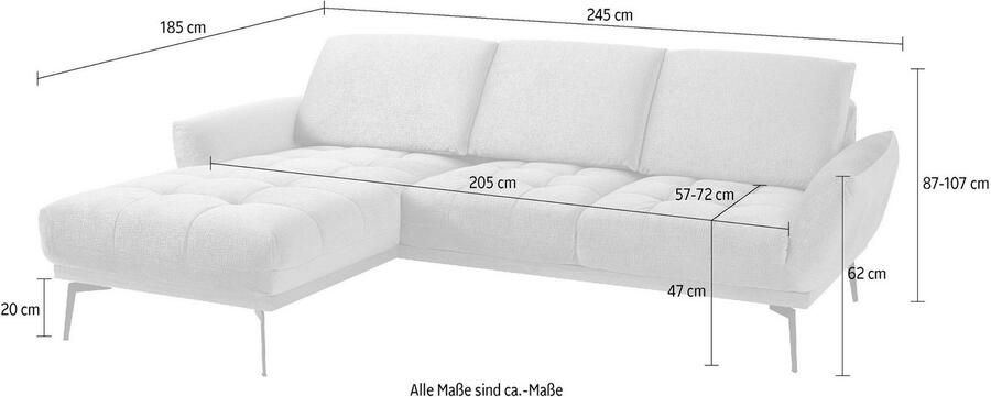 Exxpo sofa fashion Hoekbank Palic incl. rugverstelling comfortabel elegant breedte 245cm L-vorm - Foto 5