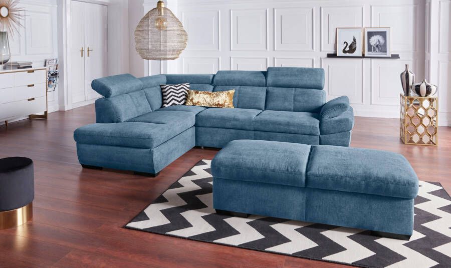 Exxpo sofa fashion Hoekbank Salerno klassieke moderne functionele bank hoog zitcomfort L-vorm inclusief verstelbare hoofdsteun en armleuning naar keuze met slaapfunctie - Foto 7