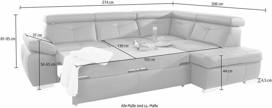 Exxpo sofa fashion Hoekbank Spring super comfortabel en comfortabel met arm- en hoofdsteunfunctie - Foto 2