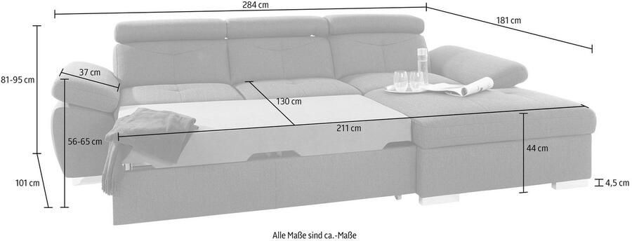 Exxpo sofa fashion Hoekbank Spring super comfortabel en comfortabel met arm- en hoofdsteunfunctie - Foto 5