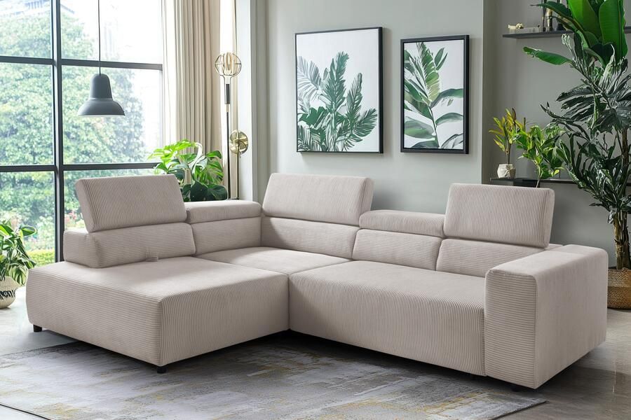 Exxpo sofa fashion Hoekbank VITTORIO met comfortfuncties comfortabel en modern cord L-vorm incl. hoofdsteun- en zitdiepteverstelling optioneel met bedfunctie - Foto 7