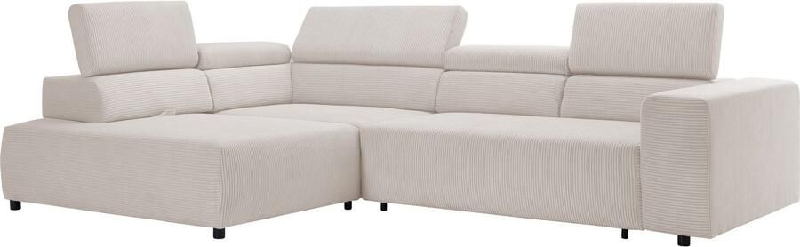 Exxpo sofa fashion Hoekbank VITTORIO met comfortfuncties comfortabel en modern cord L-vorm incl. hoofdsteun- en zitdiepteverstelling optioneel met bedfunctie - Foto 6