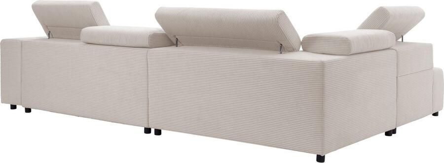 Exxpo sofa fashion Hoekbank VITTORIO met comfortfuncties comfortabel en modern cord L-vorm incl. hoofdsteun- en zitdiepteverstelling optioneel met bedfunctie - Foto 4