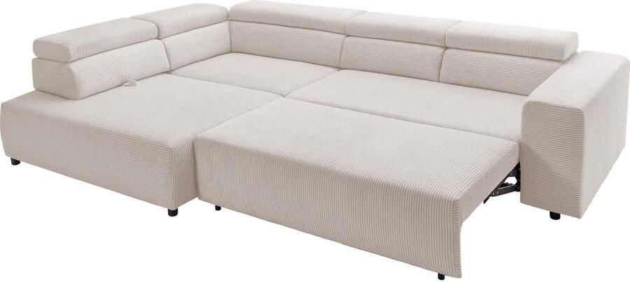 Exxpo sofa fashion Hoekbank VITTORIO met comfortfuncties comfortabel en modern cord L-vorm incl. hoofdsteun- en zitdiepteverstelling optioneel met bedfunctie - Foto 3