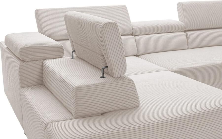 Exxpo sofa fashion Hoekbank VITTORIO met comfortfuncties comfortabel en modern cord L-vorm incl. hoofdsteun- en zitdiepteverstelling optioneel met bedfunctie - Foto 2