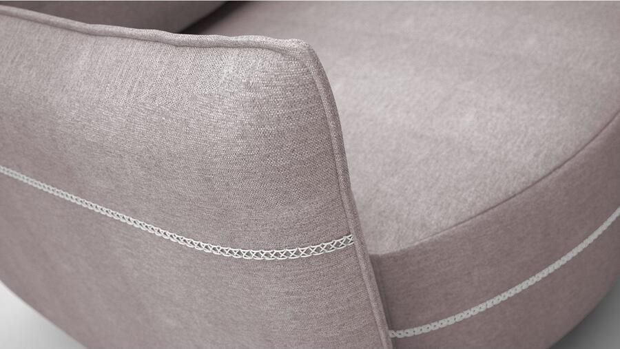 Exxpo sofa fashion Loungebank Ortis met geweldige contrastnaad solitair meubel comfortabel smalle armleuning - Foto 3