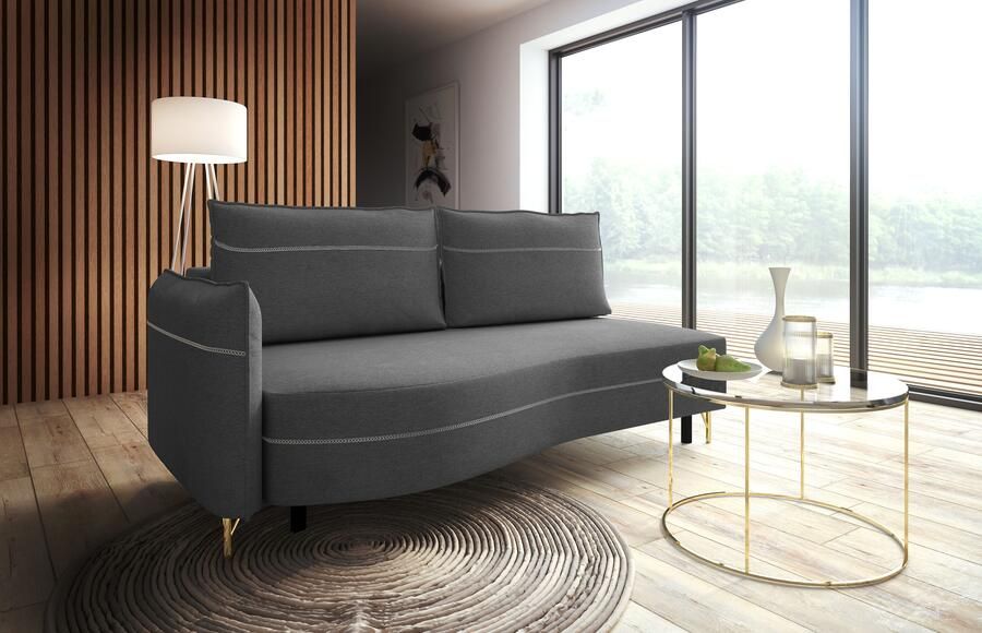 Exxpo sofa fashion Loungebank Ortis met geweldige contrastnaad solitair meubel comfortabel smalle armleuning - Foto 6