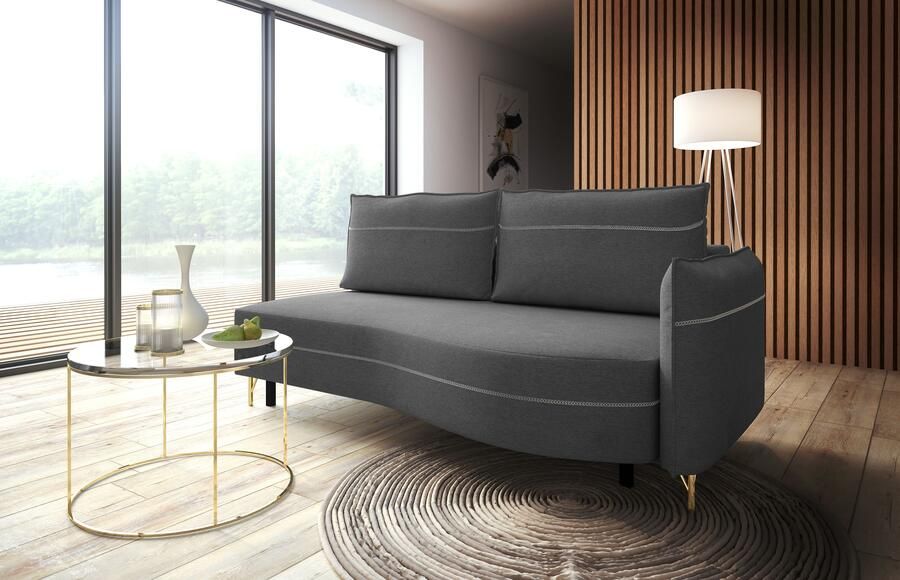 Exxpo sofa fashion Loungebank Ortis met geweldige contrastnaad solitair meubel comfortabel smalle armleuning - Foto 6