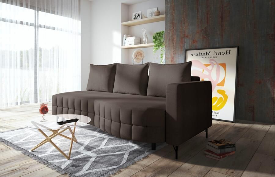 Exxpo sofa fashion Loungebank T wiggy slaapbank met bedfunctie en bedlade comfortabele bonellvering super zitcomfort elegante vormtaal - Foto 6