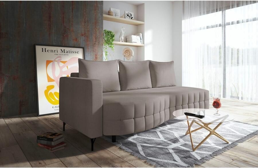 Exxpo sofa fashion Loungebank T wiggy slaapbank met bedfunctie en bedlade comfortabele bonellvering super zitcomfort elegante vormtaal - Foto 3