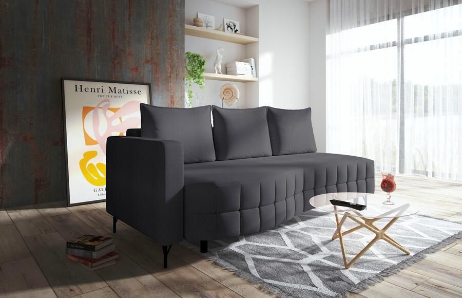 Exxpo sofa fashion Loungebank T wiggy slaapbank met bedfunctie en bedlade comfortabele bonellvering super zitcomfort elegante vormtaal - Foto 6