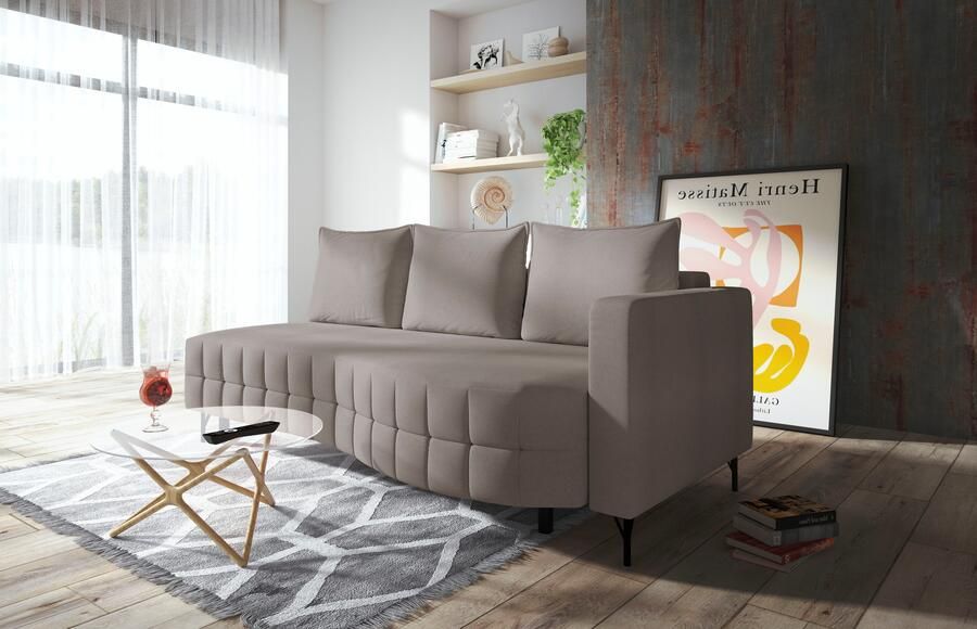 Exxpo sofa fashion Loungebank T wiggy slaapbank met bedfunctie en bedlade comfortabele bonellvering super zitcomfort elegante vormtaal - Foto 6