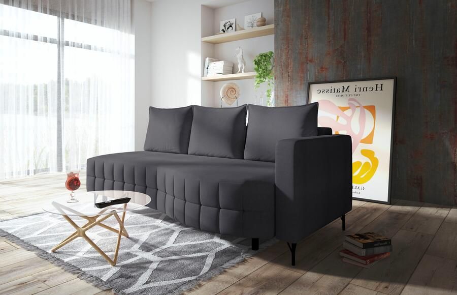 Exxpo sofa fashion Loungebank T wiggy slaapbank met bedfunctie en bedlade comfortabele bonellvering super zitcomfort elegante vormtaal - Foto 6