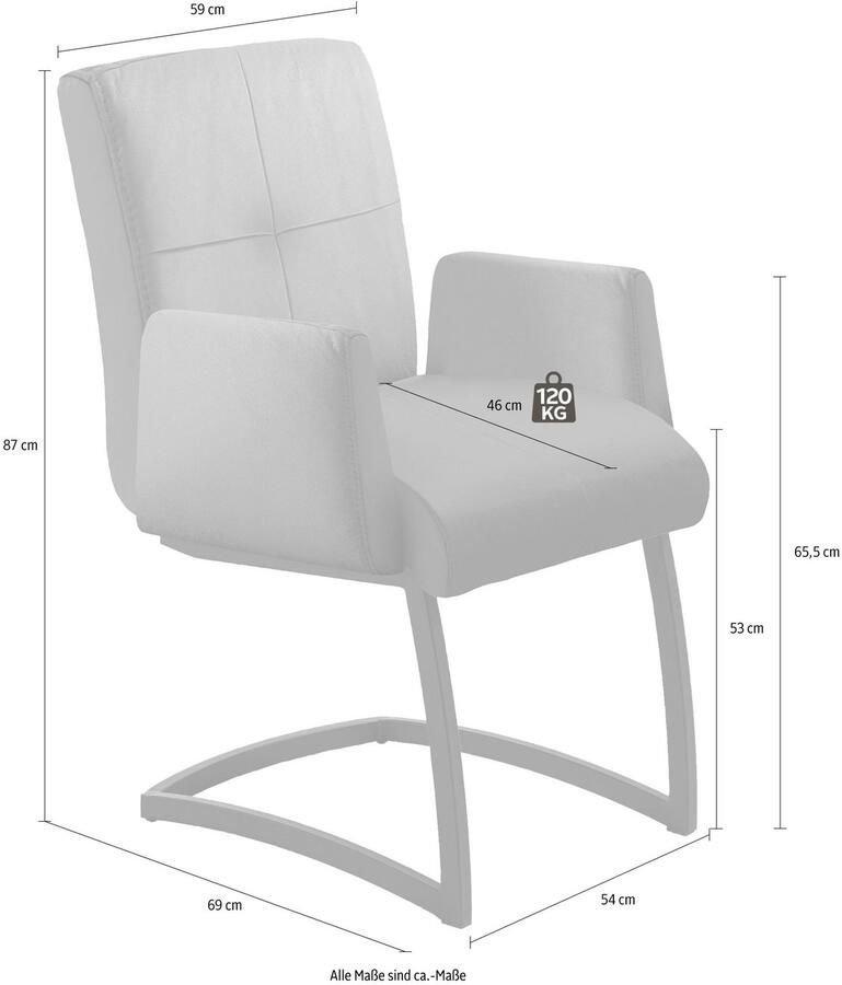 Exxpo sofa fashion Vrijdragende stoel Affogato met comfortabele armleuningen aantrekkelijke kruisnaad in de rugleuning
