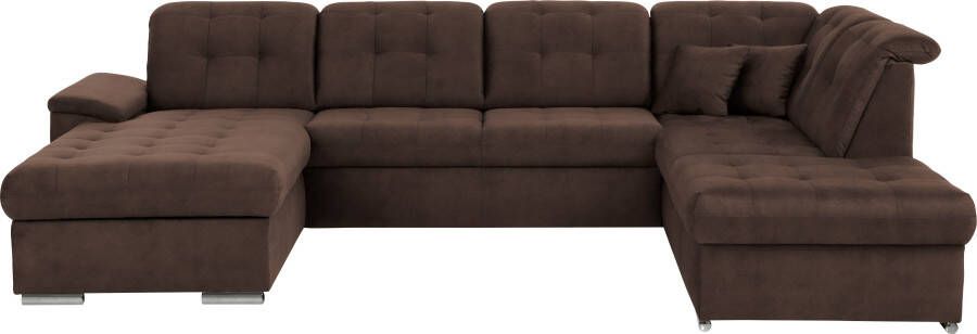 Exxpo sofa fashion Zithoek Durango U-vorm Verstelbare hoofdsteun naar keuze met slaapfunctie en bedkist (4-delig) - Foto 7