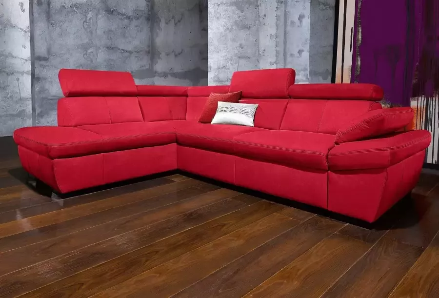 exxpo sofa fashion Hoekbank inclusief hoofdbord en verstelbare armleuning naar keuze met slaapfunctie en bedkist