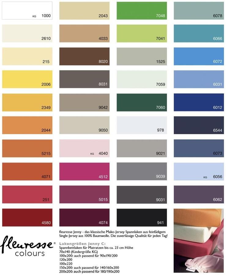 Fleuresse Hoeslaken Jenny C van fijn Mako-jersey voor matrassen tot 23 cm hoog (1 stuk)