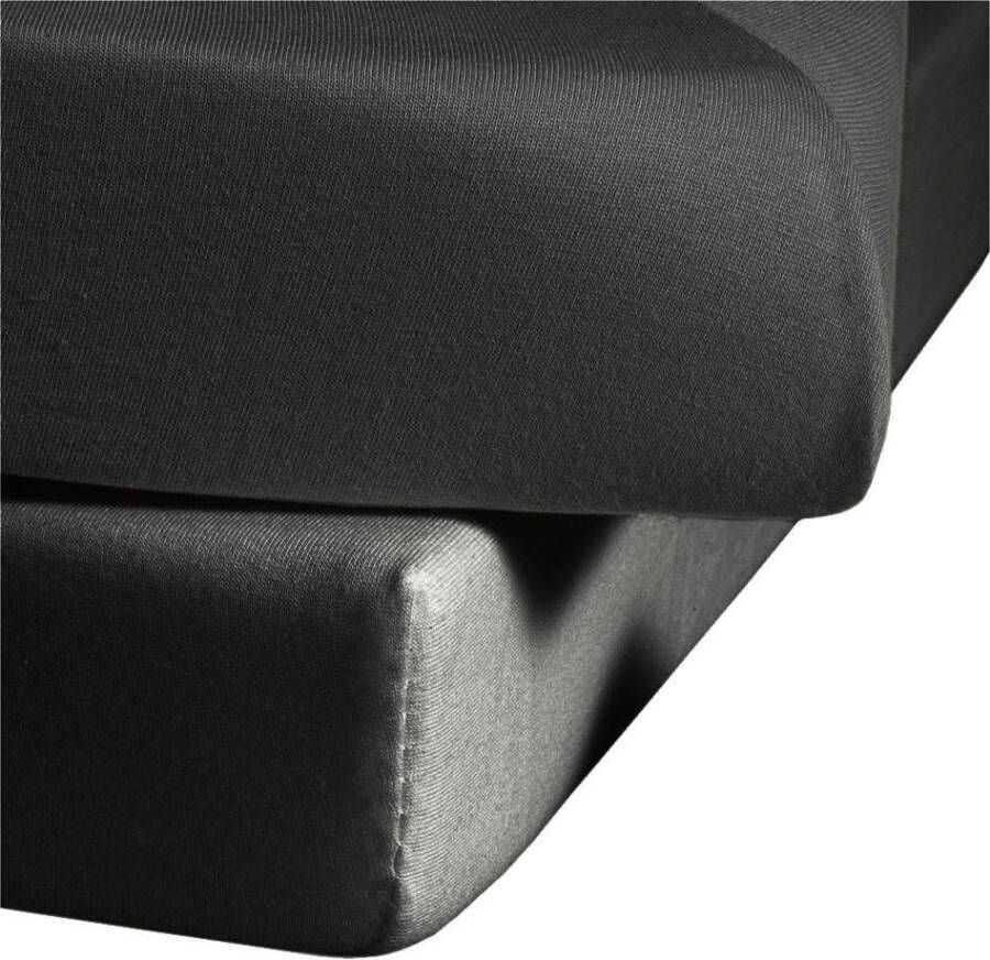 Fleuresse 180 x 200 x 220 cm hoeslaken Jersey stretch hoeslaken gemaakt van katoen en elastaan Made in Germany wasbaar op 60 graden geschikt voor matrassen tot 26 cm hoog antraciet - Foto 2