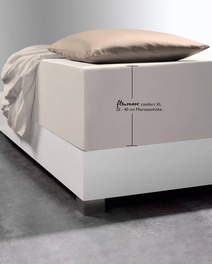 Fleuresse Hoeslaken Comfort XL Mako jersey voor matrassen tot 40 cm hoog onderlaken hoeslaken (1 stuk)