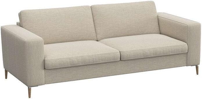 FLEXLUX 2 5-zitsbank Fiore super zitcomfort door koudschuim brede armleuningen voeten van aluminium + eiken - Foto 5