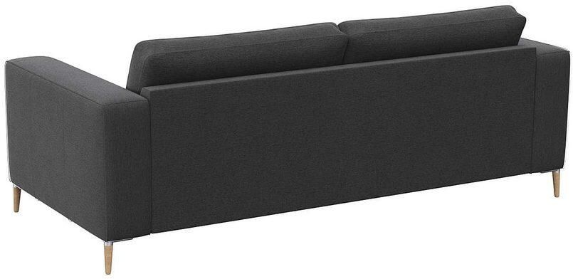 FLEXLUX 2 5-zitsbank Fiore super zitcomfort door koudschuim brede armleuningen voeten van aluminium + eiken - Foto 4