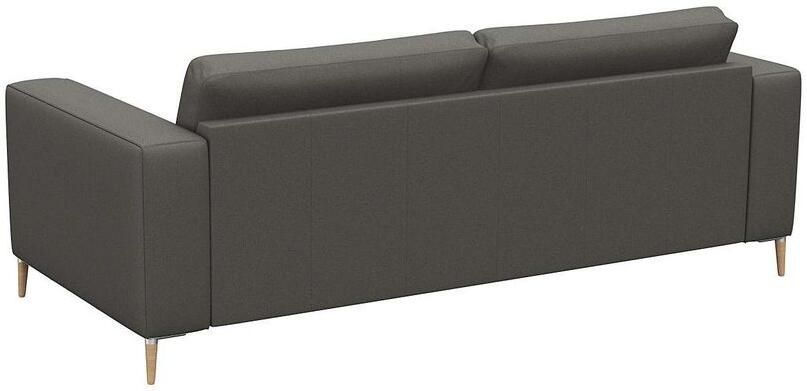 FLEXLUX 2 5-zitsbank Fiore super zitcomfort door koudschuim brede armleuningen voeten van aluminium + eiken - Foto 4