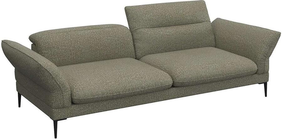 FLEXLUX 3-zitsbank Salino functie-sofa relaxsofa Bank met arm- en hoofdeinde verstellingen koudschuim & staalgolven - Foto 4