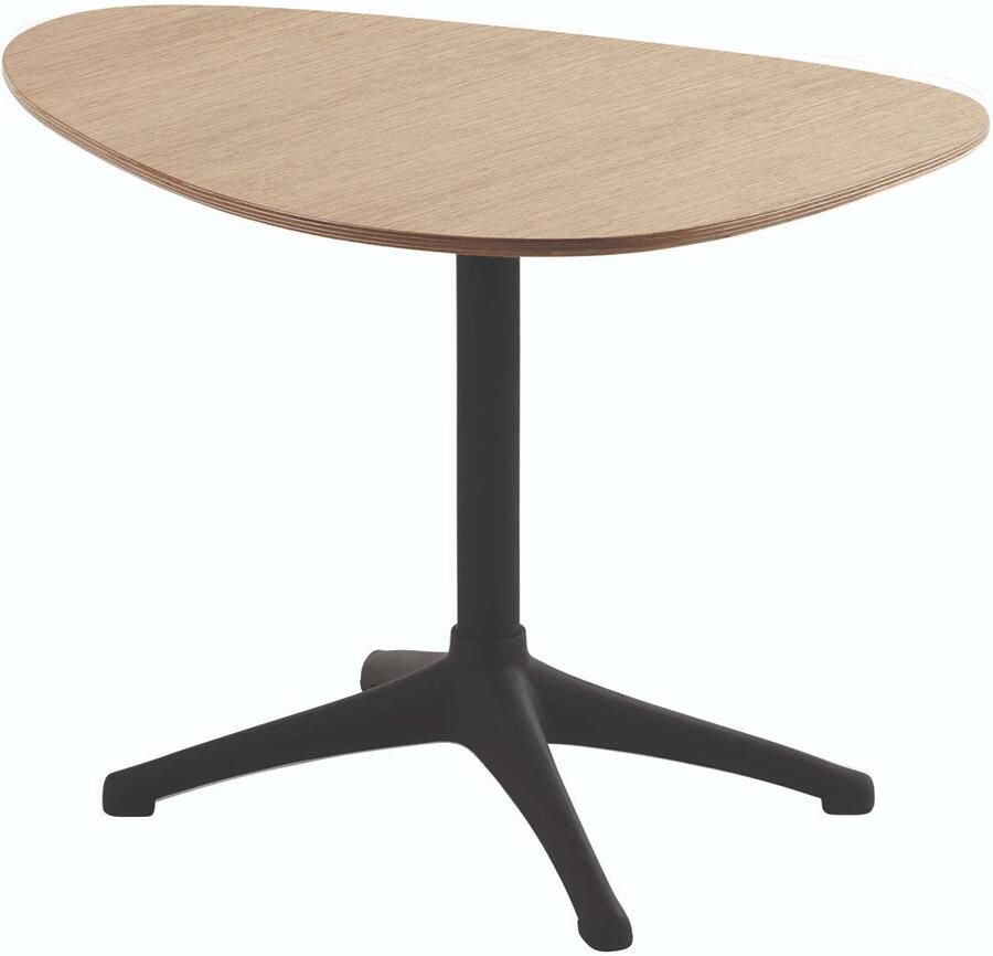 FLEXLUX Bijzettafel Nachttafel salontafel koffietafel bijzettafel nier-vorm Walnoot of eiken fineer voet aluminiumkleurig of zwart hoogte 45 cm