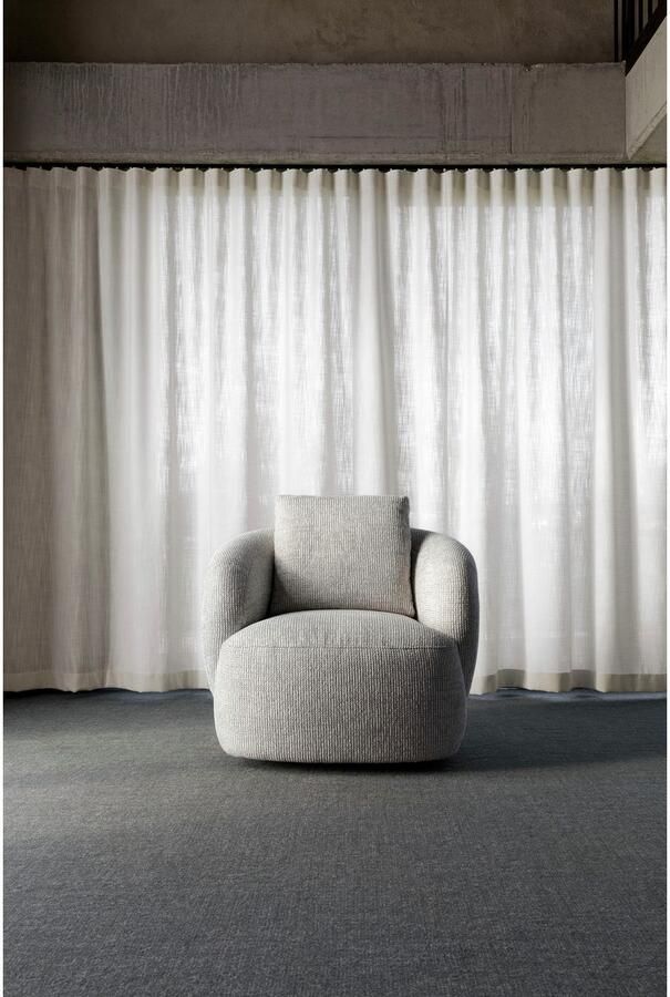 FLEXLUX Fauteuil Torino rond draaibaar eenpersoonsbank fauteuil Modern organisch fauteuilontwerp koudschuim golfvering