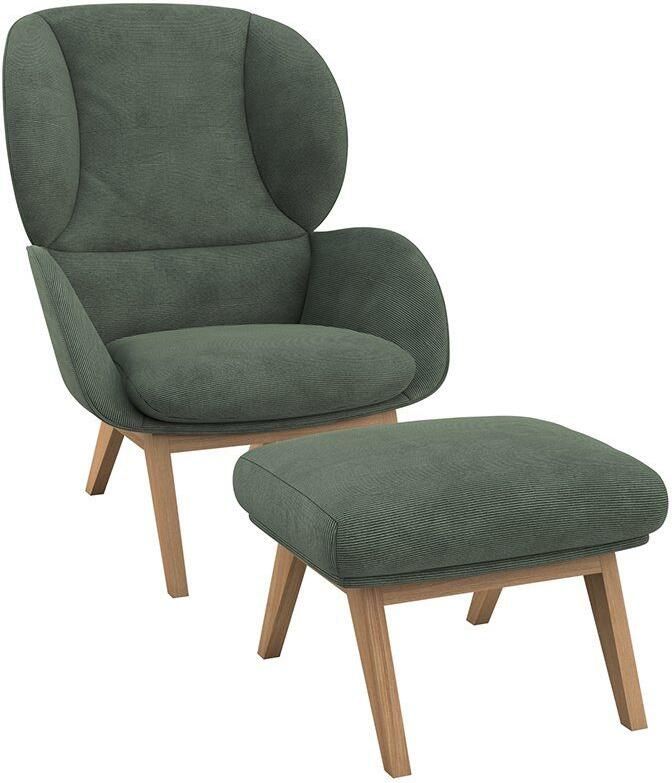 FLEXLUX Hocker Adria Eiken poot voetenbank poef voor oorfauteuil - Foto 3