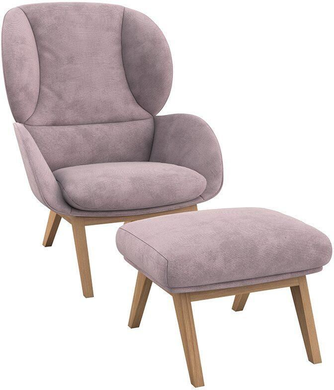 FLEXLUX Oorfauteuil Adria Stijl & comfort organische vorm eikenhouten voet - Foto 12
