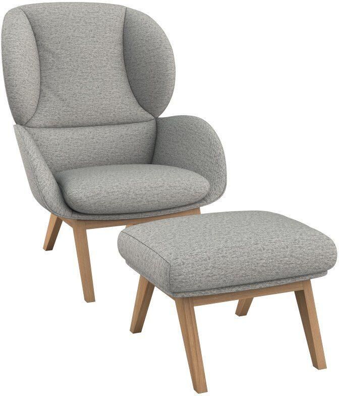 FLEXLUX Hocker Adria Eiken poot voetenbank poef voor oorfauteuil - Foto 3