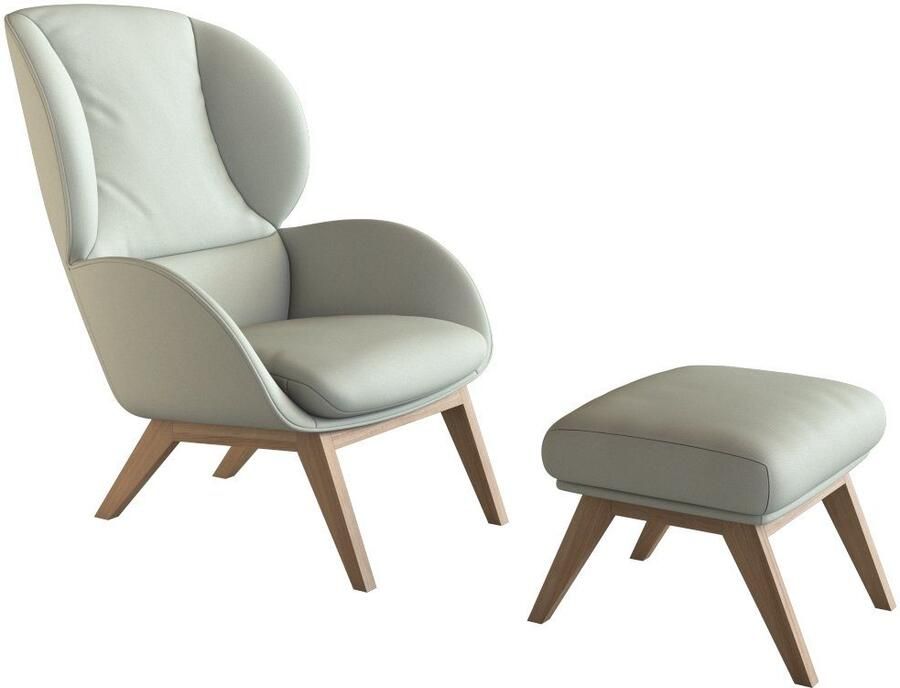 FLEXLUX Oorfauteuil Adria Stijl & comfort organische vorm eikenhouten voet - Foto 3