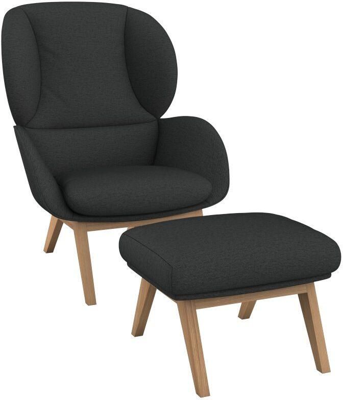 FLEXLUX Oorfauteuil Adria Stijl & comfort organische vorm eikenhouten voet - Foto 13