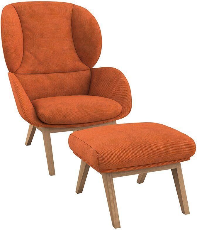 FLEXLUX Hocker Adria Eiken poot voetenbank poef voor oorfauteuil - Foto 2