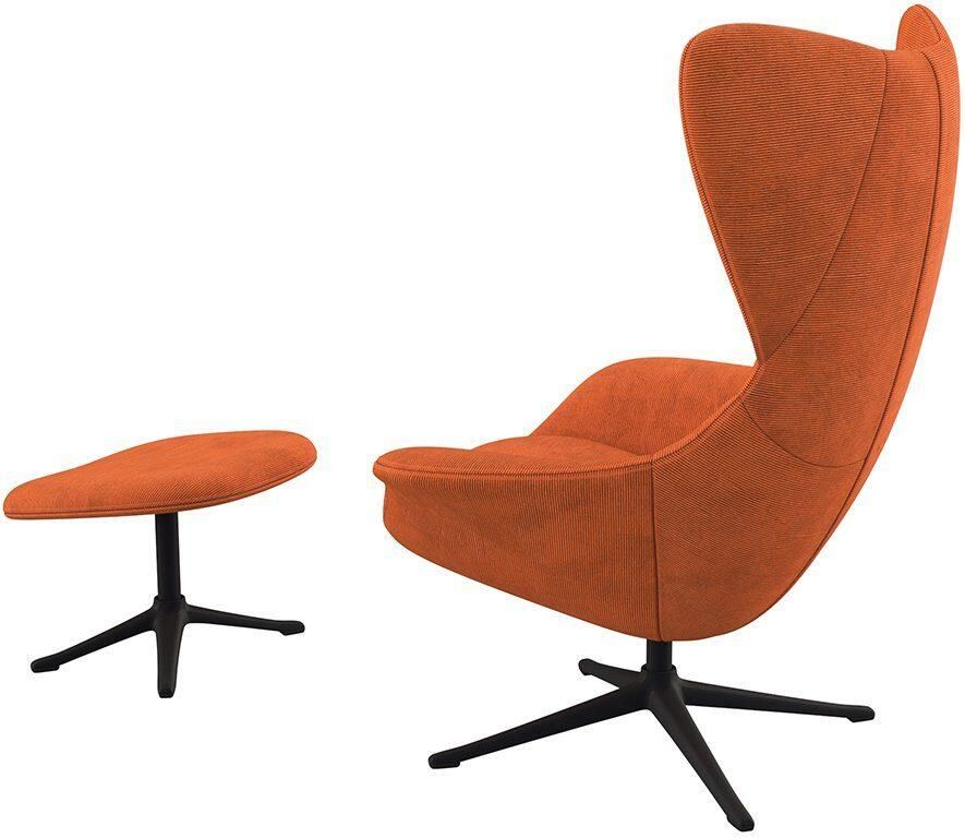 FLEXLUX Oorfauteuil Stilo relaxstoel TV-stoel Solitaire stijlicoon draaibaar zwarte poot - Foto 2