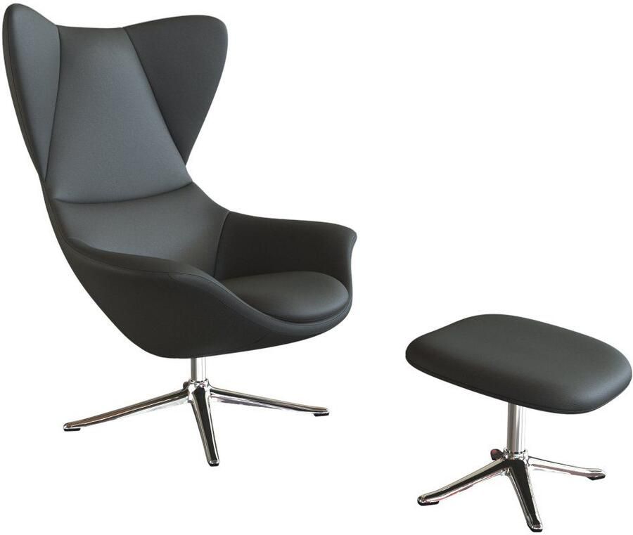 FLEXLUX Oorfauteuil Stilo relaxstoel TV-stoel Solitaire stijlicoon draaibaar aluminium basis - Foto 3