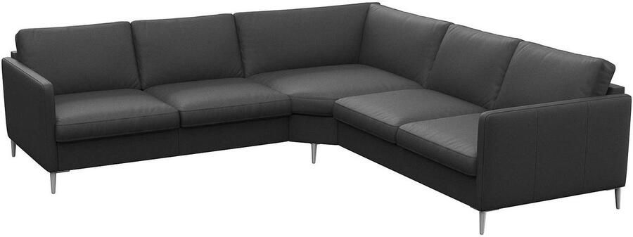 FLEXLUX Hoekbank Fiore gelijkbenig comfortabel door hoogwaardige zitconstructie smalle armleuningen super zitcomfort door koudschuim voeten van aluminium - Foto 5