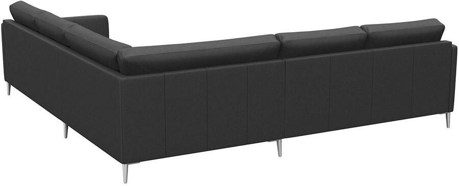 FLEXLUX Hoekbank Fiore gelijkbenig comfortabel door hoogwaardige zitconstructie smalle armleuningen super zitcomfort door koudschuim voeten van aluminium - Foto 4