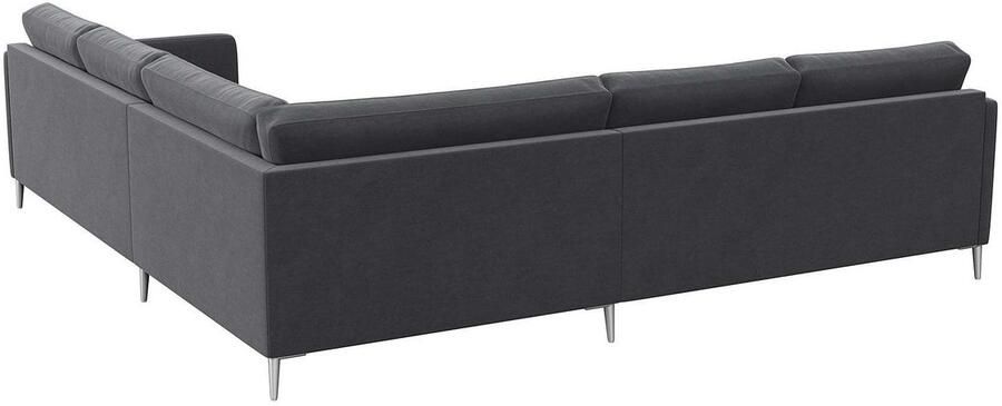 FLEXLUX Hoekbank Fiore gelijkbenig comfortabel door hoogwaardige zitconstructie smalle armleuningen super zitcomfort door koudschuim voeten van aluminium - Foto 4