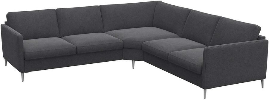 FLEXLUX Hoekbank Fiore gelijkbenig comfortabel door hoogwaardige zitconstructie smalle armleuningen super zitcomfort door koudschuim voeten van aluminium - Foto 5